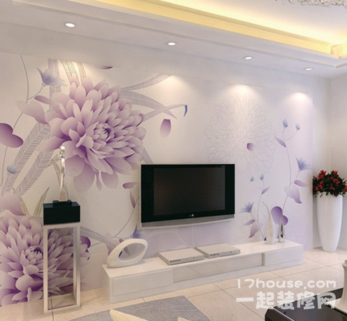 客厅背景装修来自效果图   电视背景墙墙纸怎么选购