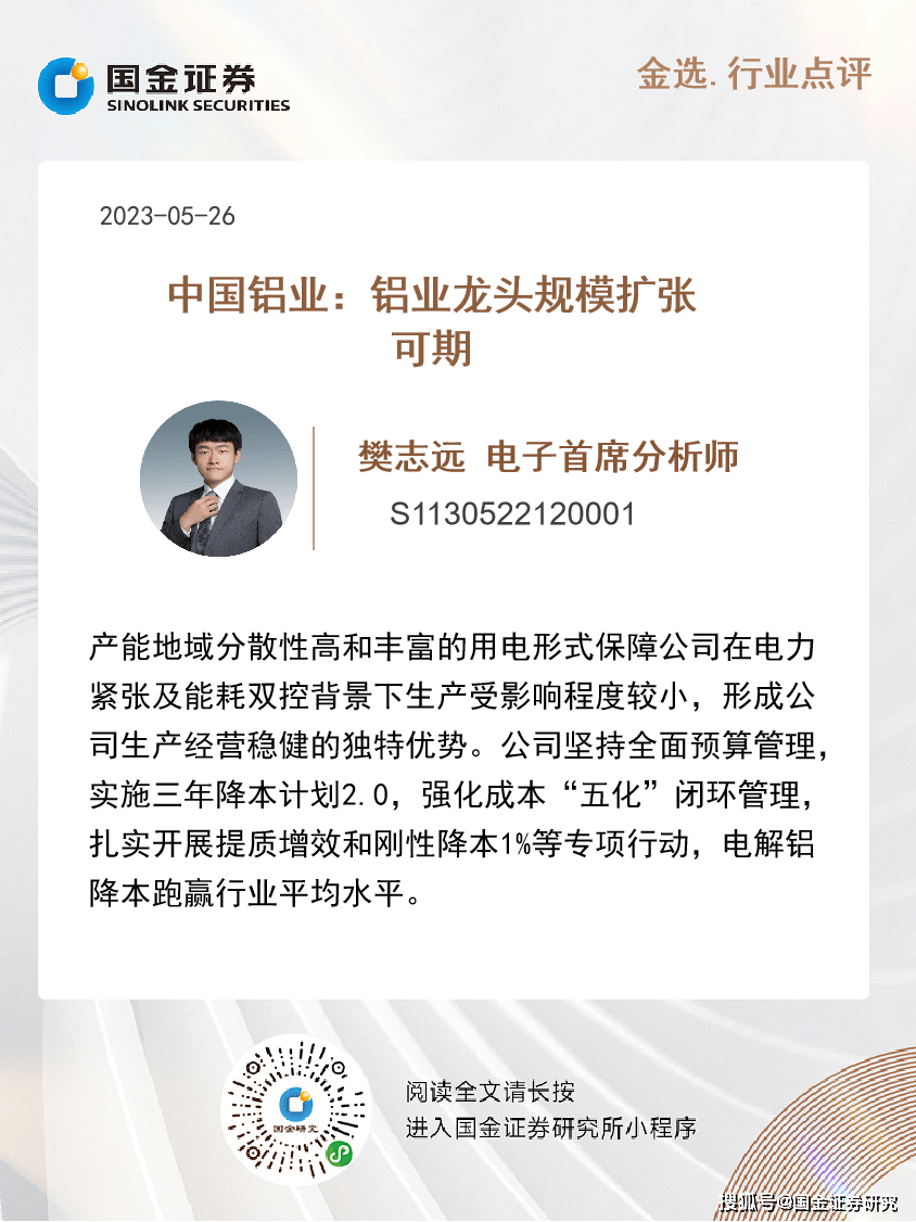 金属材料李超|中国铝业公司深度：铝业龙头规模扩张可期