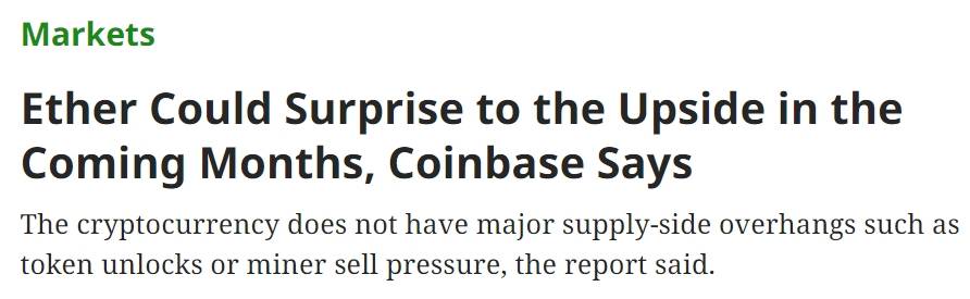 Coinbase释出重磅信号<strong></p>
<p>eth币价</strong>！以太币ETH暴涨近200美元
