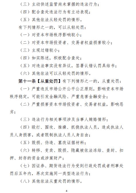 证监会征求意见：“严重损害资本市场投资者、交易者权益<strong></p>
<p>权益交易</strong>，影响恶劣”等情形从重处罚