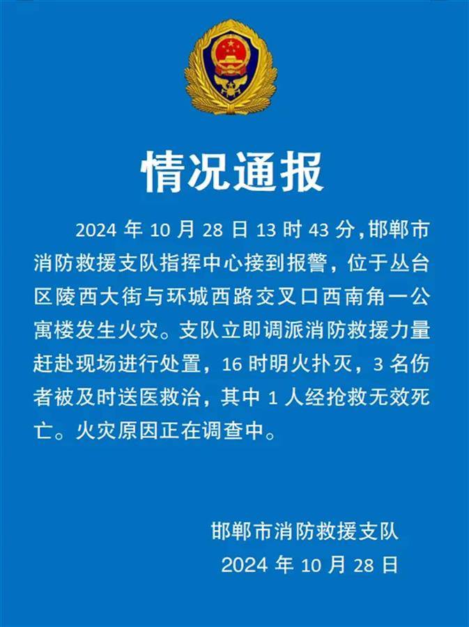 邯郸一公寓火灾致1死2伤<strong></p>
<p>使用软件</strong>，亲历者：楼道全是浓烟，湿毛巾堵门缝捂口鼻自救