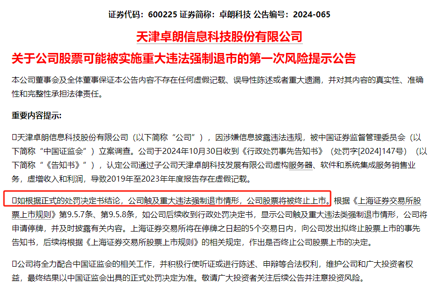 连续5年造假！这只A股<strong></p>
<p>人为软件</strong>，面临强制退市！