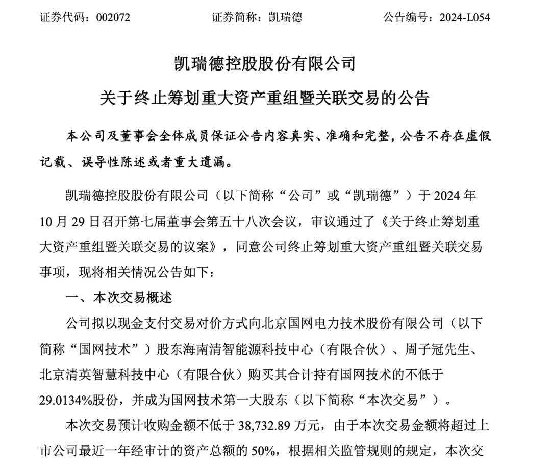 上万股民懵了<strong></p>
<p>人为软件</strong>！股价一字跌停！这家公司突发公告：重大资产重组终止！“至少一个月不再筹划”