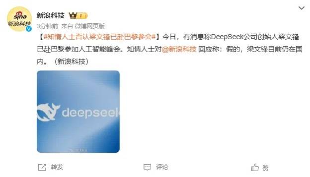 DeepSeek梁文锋用黑科技远程参加巴黎AI峰会？假的<strong></p>
<p>期货交易</strong>！