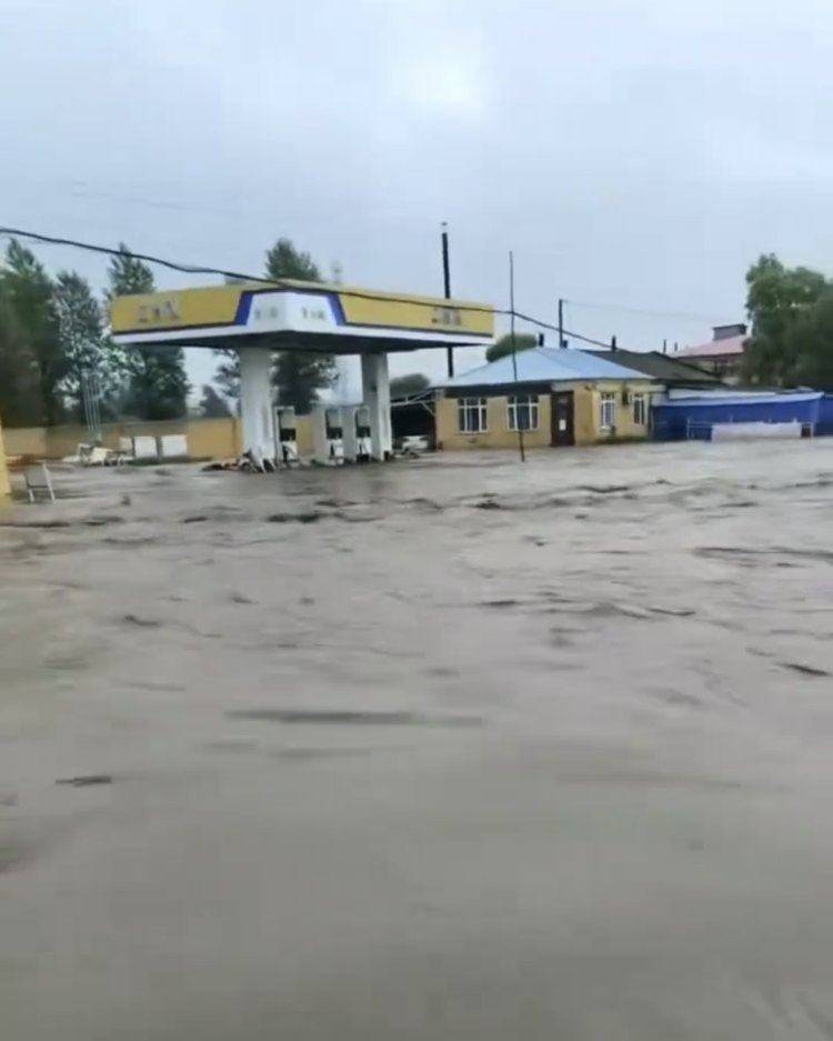 黑龙江青川乡遭遇强降雨<strong></p>
<p>新浪原油期货</strong>，河水外漫致加油站出现积水