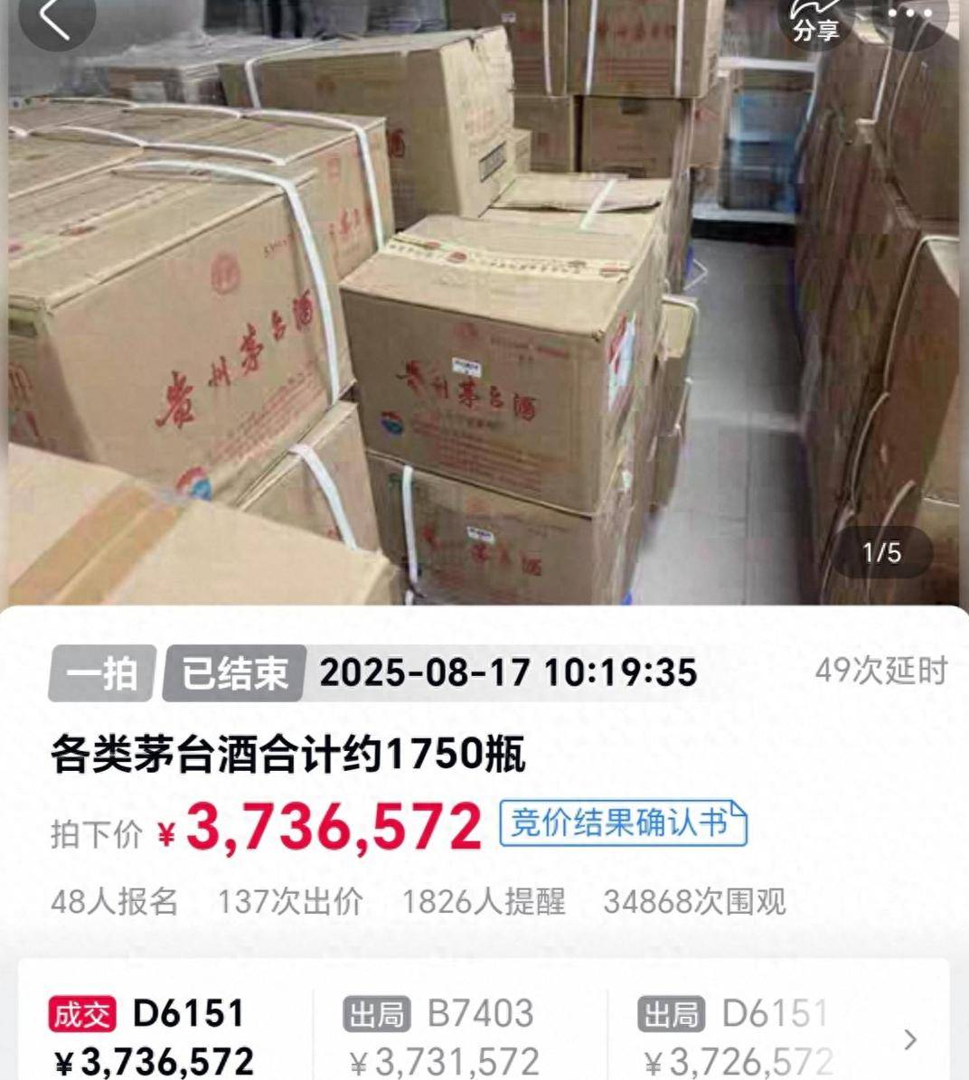 1750瓶茅台373万余元被法拍<strong></p>
<p>原油降凝剂</strong>，一原所有人已被执行死刑